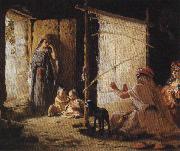 Frederick Arthur Bridgman Women in Biskra Weaving a Burnoose oil painting picture wholesale